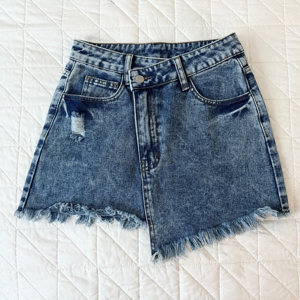 Asymmetrical Jean skirt